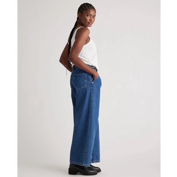 QUINCE • White Cotton Modal Double Scoop Neck Tank Tee Shirt - Picture 4 of 7